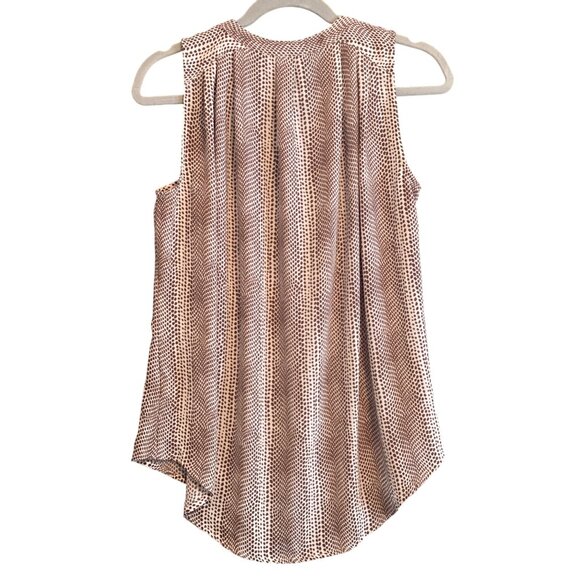APT 9 Top Sleeveless Tank Top Brown Beige Button Front Pleated Women S - Picture 3 of 10
